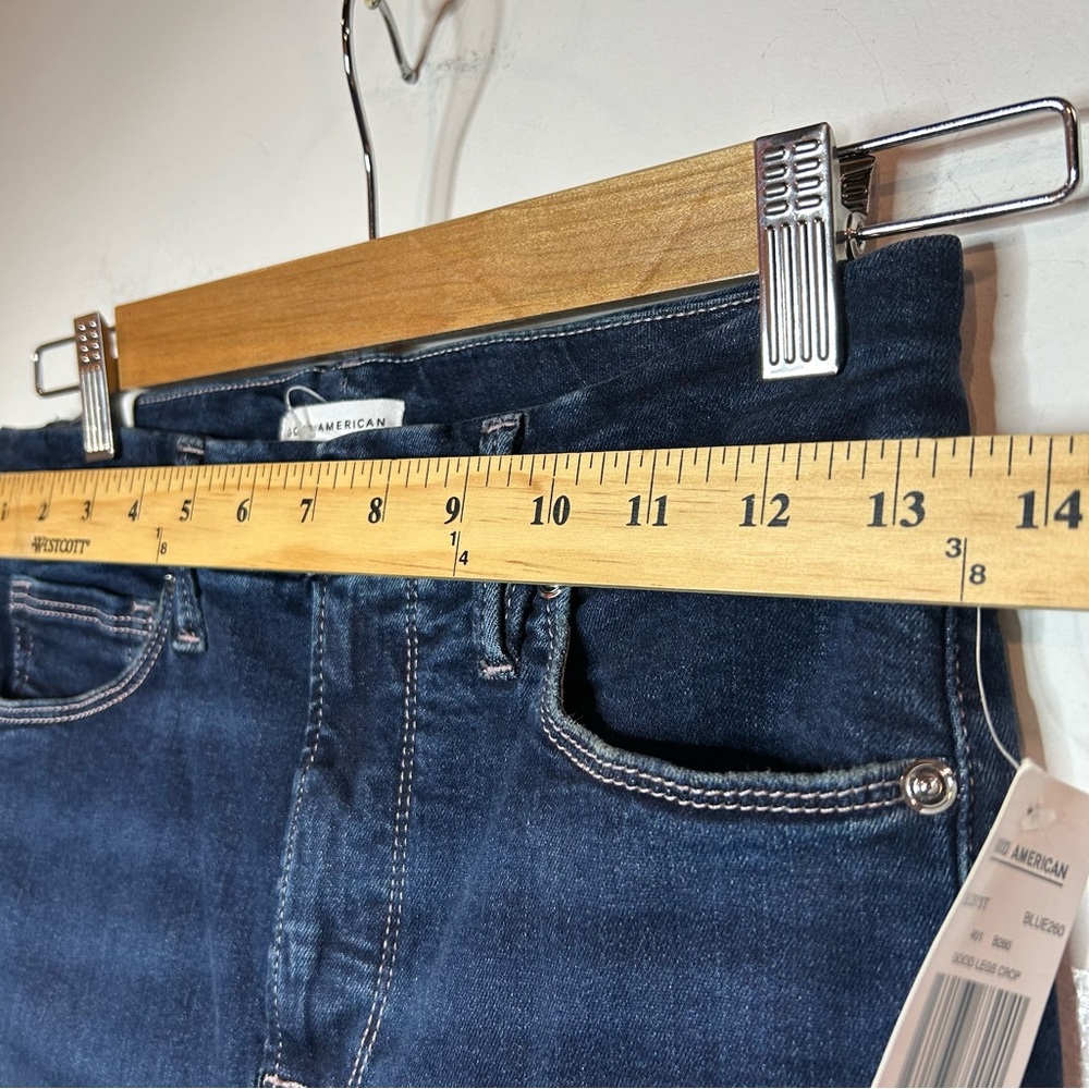 New Good American Good Legs Crop High Waits Jeans Size 27/4 - Picture 5 of 10